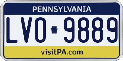PA license plate LVO9889
