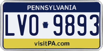 PA license plate LVO9893