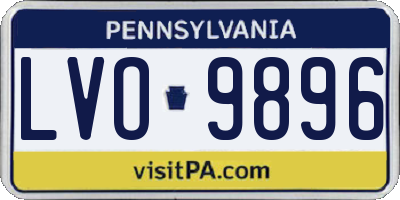 PA license plate LVO9896