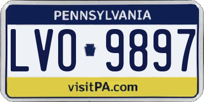PA license plate LVO9897