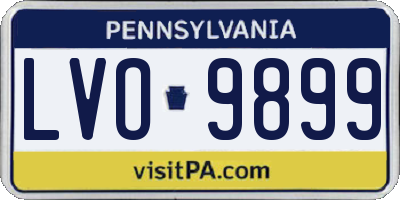 PA license plate LVO9899