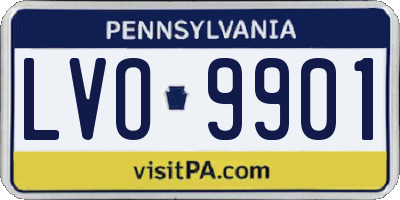 PA license plate LVO9901