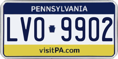 PA license plate LVO9902