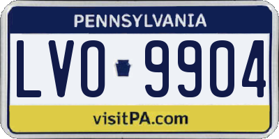 PA license plate LVO9904