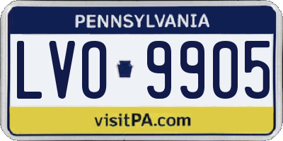 PA license plate LVO9905