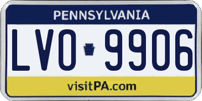 PA license plate LVO9906