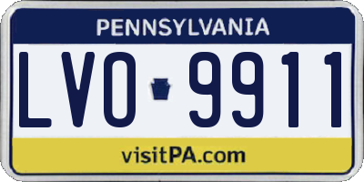 PA license plate LVO9911