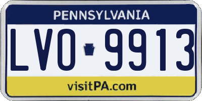PA license plate LVO9913