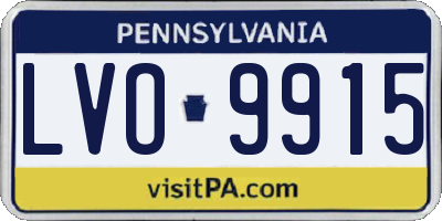 PA license plate LVO9915