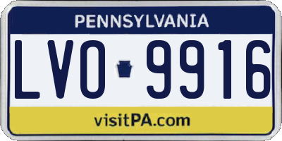 PA license plate LVO9916