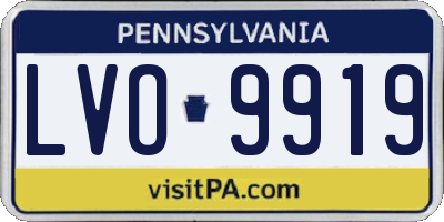 PA license plate LVO9919