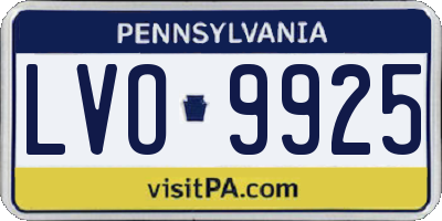 PA license plate LVO9925