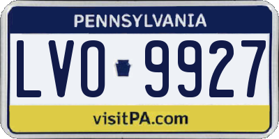 PA license plate LVO9927