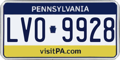 PA license plate LVO9928