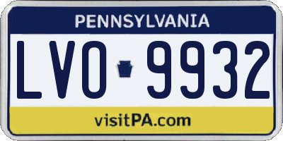 PA license plate LVO9932