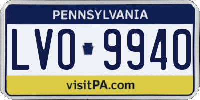 PA license plate LVO9940