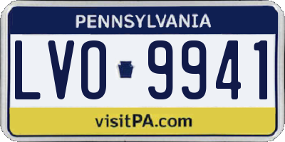 PA license plate LVO9941
