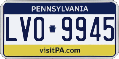 PA license plate LVO9945