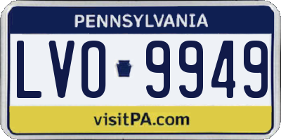 PA license plate LVO9949