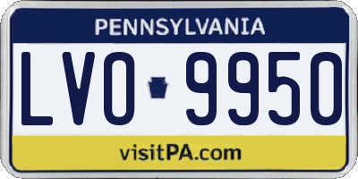 PA license plate LVO9950
