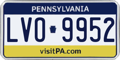 PA license plate LVO9952