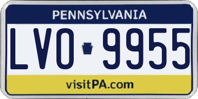 PA license plate LVO9955