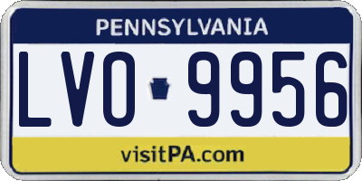 PA license plate LVO9956