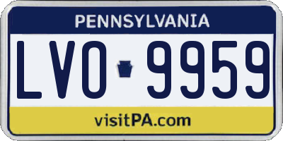 PA license plate LVO9959