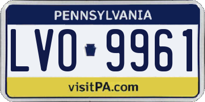 PA license plate LVO9961