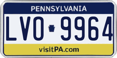 PA license plate LVO9964