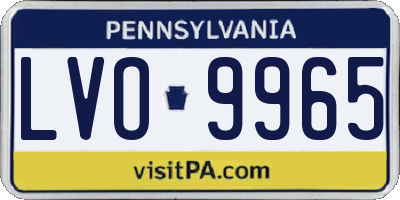 PA license plate LVO9965
