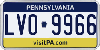 PA license plate LVO9966