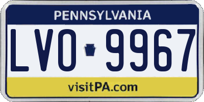 PA license plate LVO9967