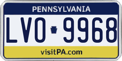 PA license plate LVO9968
