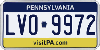 PA license plate LVO9972