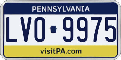 PA license plate LVO9975