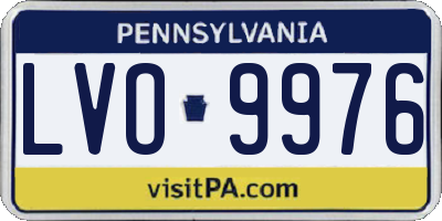 PA license plate LVO9976
