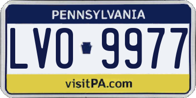 PA license plate LVO9977