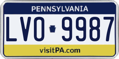 PA license plate LVO9987