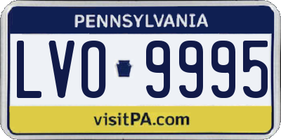 PA license plate LVO9995