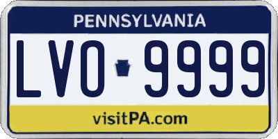 PA license plate LVO9999