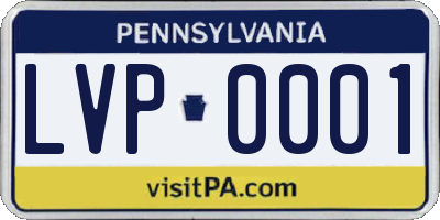 PA license plate LVP0001