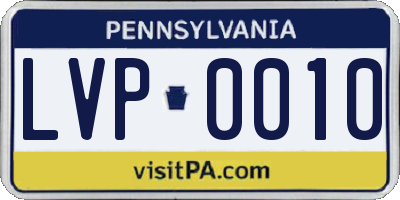 PA license plate LVP0010