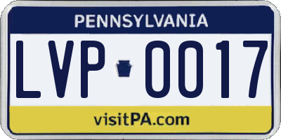 PA license plate LVP0017