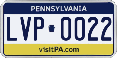 PA license plate LVP0022