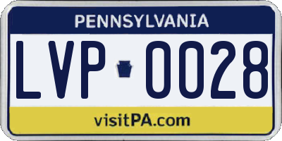 PA license plate LVP0028
