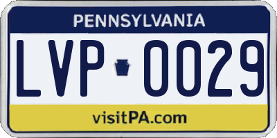 PA license plate LVP0029