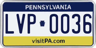 PA license plate LVP0036