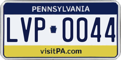 PA license plate LVP0044