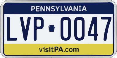 PA license plate LVP0047